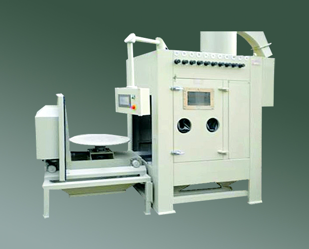 石英坩堝專用噴砂機，電動轉(zhuǎn)臺自動噴砂機